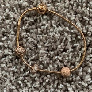 Pandora Rose Essence Bracelet and 3 Essence Charms